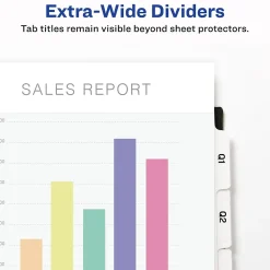 Avery Index Maker Extra-Wide Paper Dividers with Print & Apply Label Sheets, 5 Tabs, White (11438)
