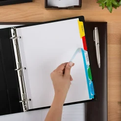 Avery Index Maker Paper Dividers with Print & Apply Label Sheets, 5 Tabs, Multicolor, 5 Sets/Pack (11418)