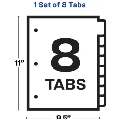 Avery Index Maker Paper Dividers with Print & Apply Label Sheets, 8 Tabs, White (11417)