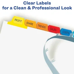 Avery Index Maker Paper Dividers with Print & Apply Label Sheets, 12 Tabs, Multicolor, 5 Sets/Pack (11405)