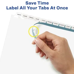 Avery Index Maker Paper Dividers with Print & Apply Label Sheets, 12 Tabs, White, 5 Sets/Pack (11429)