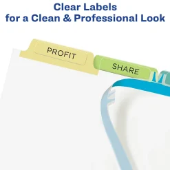 Avery Index Maker Paper Dividers with Print & Apply Label Sheets, 5 Tabs, Pastel, 25 Sets/Pack (11992)