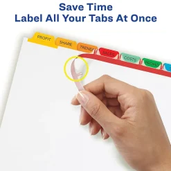 Avery Index Maker Paper Dividers with Print & Apply Label Sheets, 8 Tabs, Multicolor (11407)