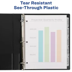 Avery Index Maker Plastic Dividers with Print & Apply Label Sheets, 5 Tabs, Frosted White (11449)