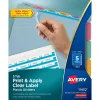 Avery Index Maker Print & Apply Label Plastic Dividers, 5-Tab, Translucent Multicolor (11452)