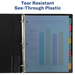 Avery Index Maker Print & Apply Label Plastic Dividers, 5-Tab, Translucent Multicolor (11452)