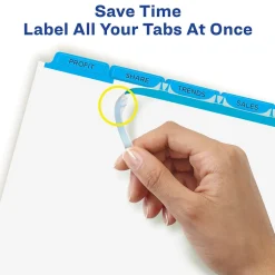 Avery Index Maker Print & Apply Label Paper Dividers, 5-Tab, Blue, 5 Sets/Pack (11410)