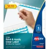 Avery Index Maker Print & Apply Label Paper Dividers for Copiers, 5 Tabs, White, 5 Sets/Pack (11421)