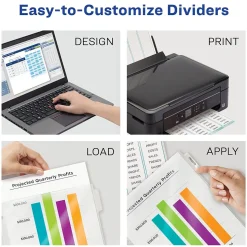 Avery Index Maker Sheet Protector Dividers with Print & Apply Label Sheets, 8 Tabs, Clear (75501)
