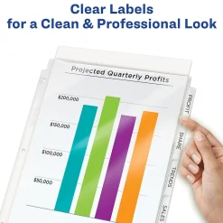 Avery Index Maker Sheet Protector Dividers with Print & Apply Label Sheets, 8 Tabs, Clear (75501)