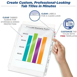 Avery Index Maker Standard Weight Sheet Protector Plastic Dividers, 5-Tab, 8-1/2