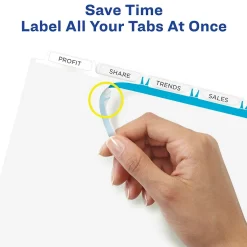 Avery Index Maker Unpunched Paper Dividers with Print & Apply Label Sheets, 5 Tabs, White, 25 Sets/Pack (11443)