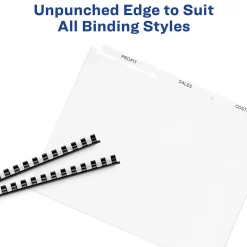 Avery Index Maker Unpunched Paper Dividers with Print & Apply Label Sheets, 8 Tabs, White, 25 Sets/Pack (11444)