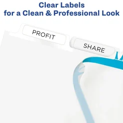 Avery IndexMaker Print & Apply Label Dividers, 5-Tab, Clear, 5/Pack (11436)