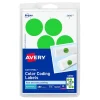 Avery Laser Color Coding Labels, 1 1/4" Dia., Neon Green, 8/Sheet, 50 Sheets/Pack (5498)