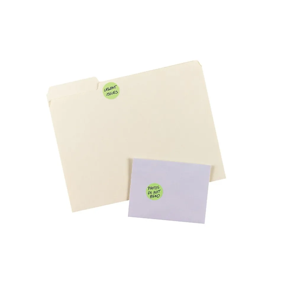 Avery Laser Color Coding Labels, 1 1/4" Dia., Neon Green, 8/Sheet, 50 Sheets/Pack (5498)