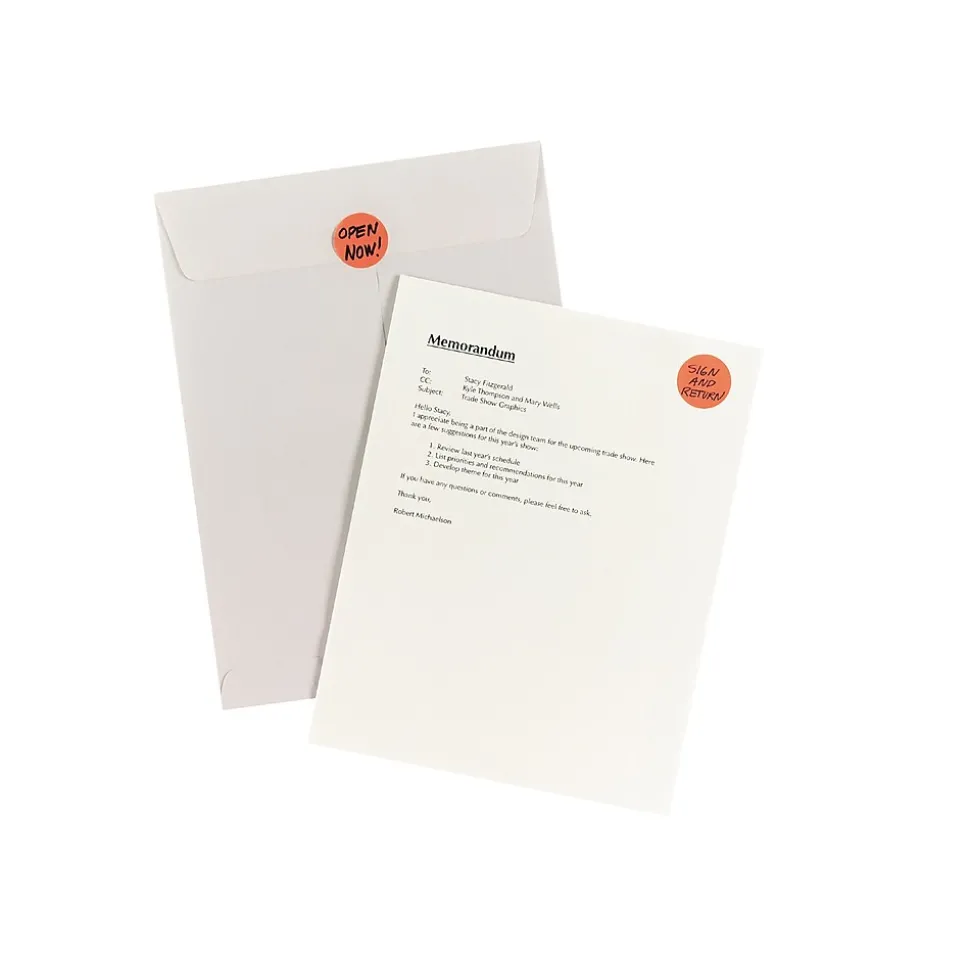 Avery Laser Color Coding Labels, 1 1/4" Dia., Neon Red, 8/Sheet, 50 Sheets/Pack (5497)