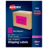 Avery Laser Shipping Labels, 5 1/2" x 8 1/2", Neon Magenta, 200 Labels/Box (5948)