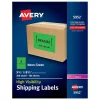 Avery Laser Shipping Labels, 5-1/2" x 8-1/2", Neon Green, 200 Labels/Box (5952)