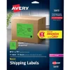 Avery Laser Shipping Labels, 8-1/2" x 11", Assorted Neon, 15 Labels/Pack (5975)
