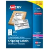 Avery Laser/Inkjet Shipping Labels with Paper Receipts, 5-1/16" x 7-5/8", White, 100 Labels/Box (27900)