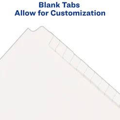 Avery Legal Blank Paper Dividers, White Unlaminated Tabs, Letter Size, 25/Pack (11949)