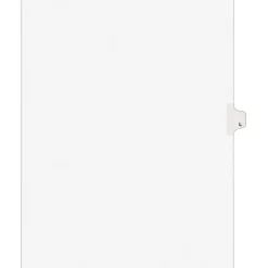 Avery Legal Pre-Printed Paper Dividers, Side Tab L, White, Avery Style, Letter Size, 25/Pack (01412)