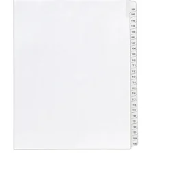 Avery Legal Pre-Printed Paper Divider Collated Set, 101-125 Tabs, White, Allstate Style, Letter Size (01705)