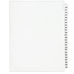 Avery Legal Pre-Printed Paper Divider Collated Set, 376-400 Tabs, White, Avery Style, Letter Size (01345)