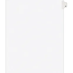 Avery Legal Pre-Printed Paper Divider, Side Tab A, White, Avery Style, Letter Size, 25/Pack (01401)
