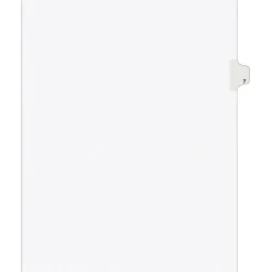 Avery Legal Pre-Printed Paper Dividers, Side Tab #7, White, Avery Style, Letter Size, 25/Pack (11917)