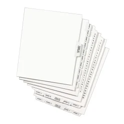 Avery Legal Pre-Printed Paper Dividers, Side Tab #17, White, Avery Style, Letter Size, 25/Pack (01017)