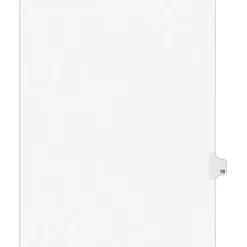 Avery Legal Pre-Printed Paper Dividers, Side Tab #18, White, Avery Style, Letter Size, 25/Pack (01018)