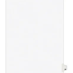 Avery Legal Pre-Printed Paper Dividers, Side Tab #25, White, Avery Style, Letter Size, 25/Pack (01025)