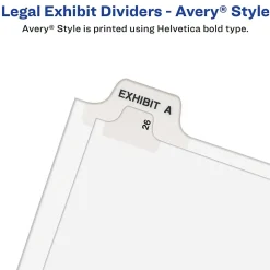 Avery Legal Pre-Printed Paper Dividers, Side Tab #25, White, Avery Style, Letter Size, 25/Pack (01025)
