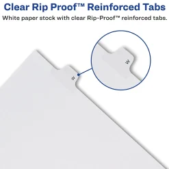 Avery Legal Pre-Printed Paper Dividers, Side Tab #1, White, Allstate Style, Letter Size, 25/Pack (82199)