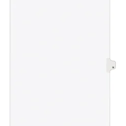 Avery Legal Pre-Printed Paper Dividers, Side Tab N, White, Avery Style, Letter Size, 25/Pack (01414)