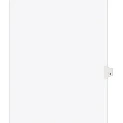 Avery Legal Pre-Printed Paper Dividers, Side Tab P, White, Avery Style, Letter Size, 25/Pack (01416)