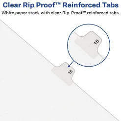 Avery Legal Pre-Printed Paper Dividers, Side Tab R, White, Avery Style, Letter Size, 25/Pack (01418)