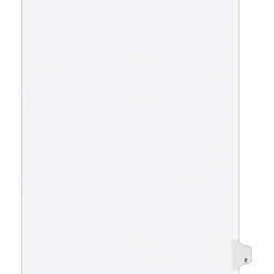 Avery Legal Pre-Printed Paper Dividers, Side Tab Z, White, Avery Style, Letter Size, 25/Pack (01426)