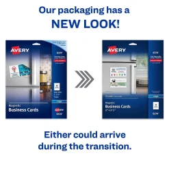 Avery Magnetic Business Cards, 2" x 3 1/2", Matte White, 30/Pack (8374)