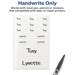 Avery No-Iron Fabric Labels, Assorted Shapes and Sizes, White, Non-Printable, 45 Labels/Pack (40700)