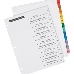 Avery Office Essentials Table 'n Tabs Pre-Printed Monthly Paper Divider, Jan-Dec Tabs, Multicolor, 1 Set (AVE11679)