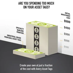 Avery PermaTrack Metallic Laser Asset Tag Labels, 1-1/4