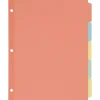 Avery Plain Tab Write-On Paper Dividers, 5 Tabs, Multicolor, 36 Sets/Pack (11508)