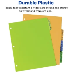 Avery Plastic Pre-Printed Monthly Plastic Divider, Jan-Dec Tabs, Multicolor, 1 Set (11331)