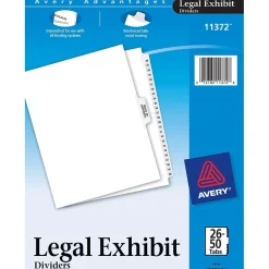 Avery Premium Collated Legal Paper Dividers, 26-50 & Table of Contents Tabs, White, Avery Style, Letter Size (11372)
