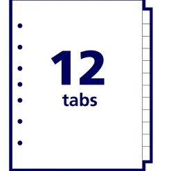 Avery Pre-Printed Mini Paper Dividers, A-Z Tabs, White (11313)