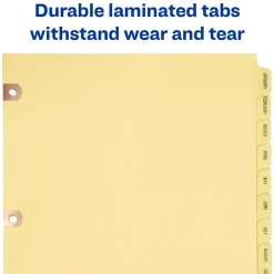 Avery Pre-Printed Paper Dividers with Laminated Tabs, A-Z Tabs, Buff, Copper Reinforced (24280)