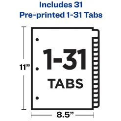 Avery Pre-Printed Paper Dividers with Laminated Tabs, A-Z Tabs, Buff, Gold Reinforced (11306)